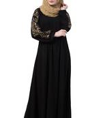 Black Color Abaya By Machine Embroidery