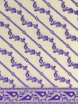 Cream Woven Cotton Poly Saree With Blouse 3