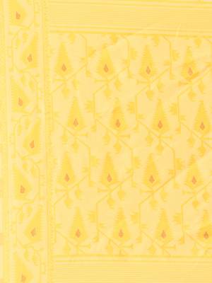 Cream Woven Cotton Poly Saree With Blouse 3
