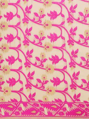 Cream Woven Cotton Poly Saree With Blouse 3