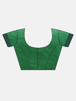 Blue Woven Cotton Poly Saree With Blouse 5