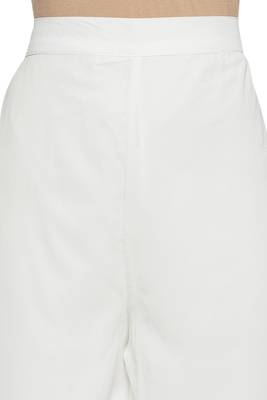White plain georgette palazzo pants 5