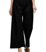 Black plain cotton palazzo pants