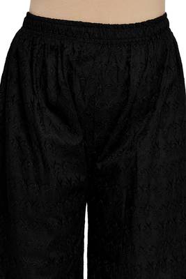 Black plain cotton palazzo pants 5