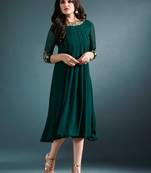 Green Georgette Party Wear / Casual Wear Kurti
