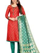 Red jacquard jacquard salwar