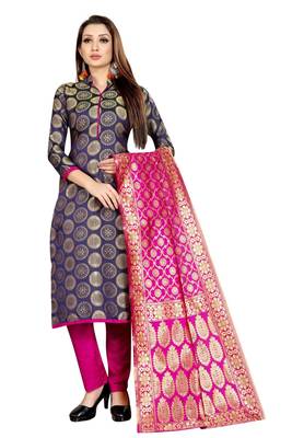 Blue jacquard jacquard salwar 1