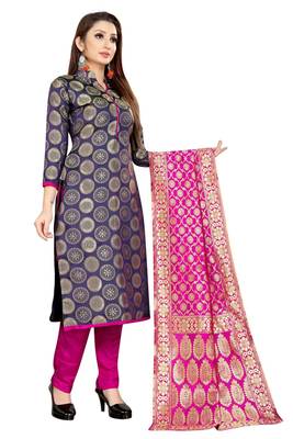 Blue jacquard jacquard salwar 2