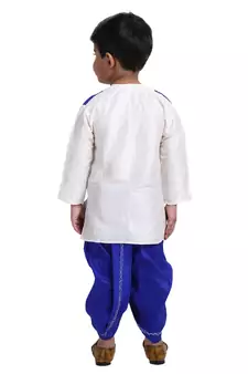 White Plain Cotton Boys Dhoti Kurta
