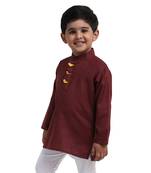 Purple Plain Cotton Boys Kurta