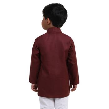 Purple Plain Cotton Boys Kurta 4