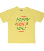 Yellow Printed Cotton Boys Tshirts