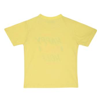 Yellow Printed Cotton Boys Tshirts 2