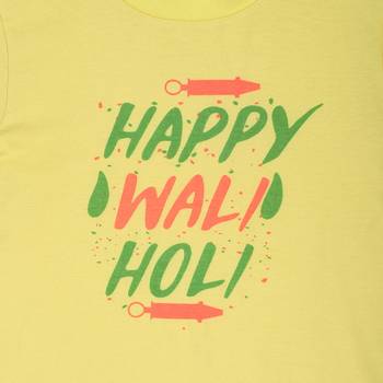 Yellow Printed Cotton Boys Tshirts 3