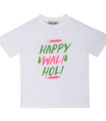 White Printed Cotton Boys Tshirts