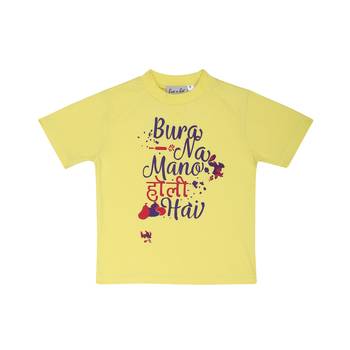 Yellow Printed Cotton Boys Tshirts 1