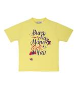 Yellow Printed Cotton Boys Tshirts