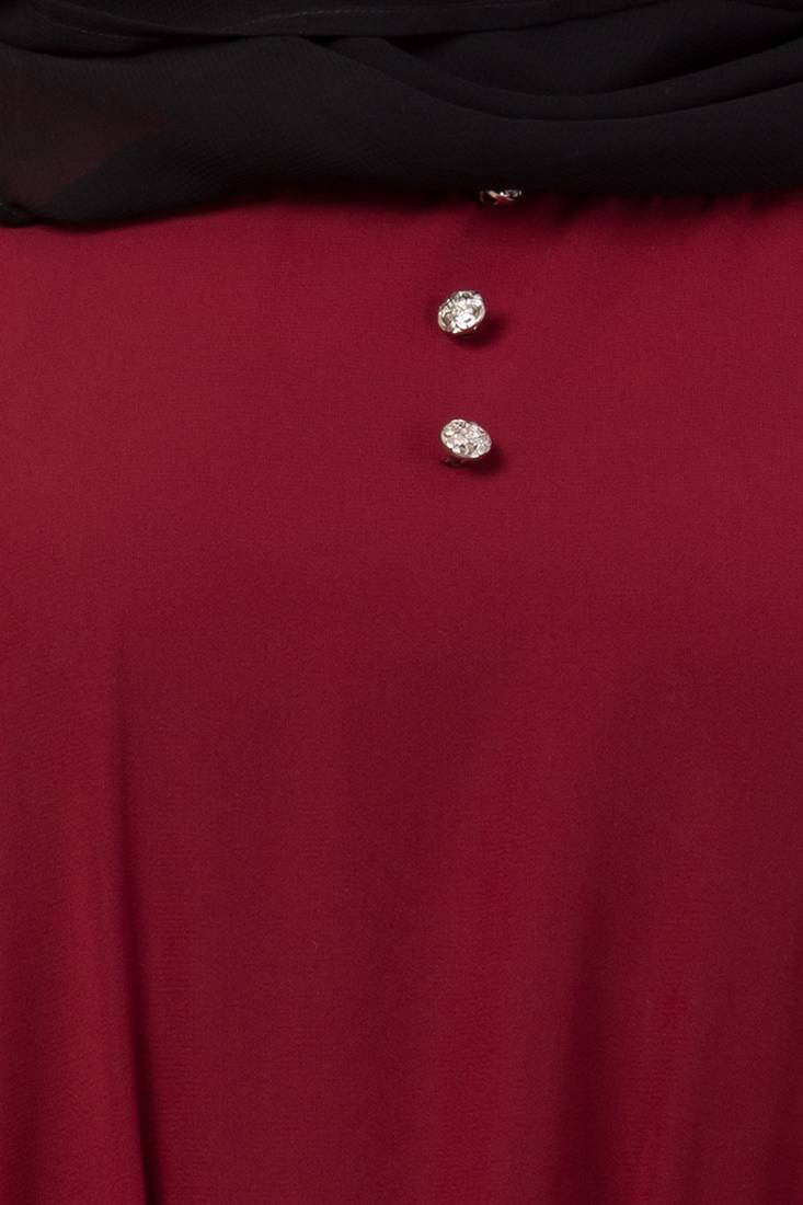 Maroon Matt Nida Plain Abaya