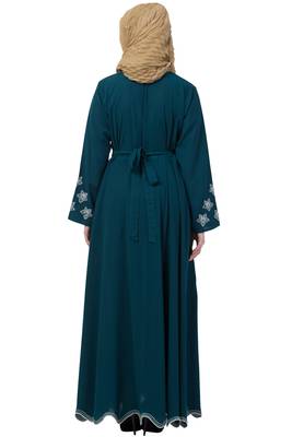 Sea Green Plain Kashibo Kaftab And Hijab 2