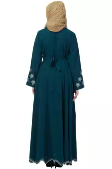 Sea Green Plain Kashibo Kaftab And Hijab