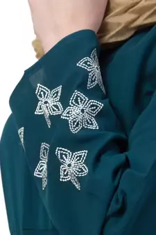 Sea Green Plain Kashibo Kaftab And Hijab