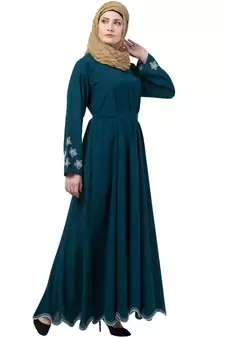 Sea Green Plain Kashibo Kaftab And Hijab