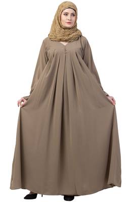 Beige Color A Pleated Sleeve Abya 1