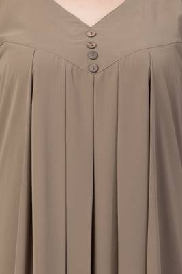 Beige Color A Pleated Sleeve Abya 4