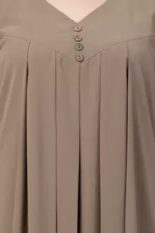Beige Color A Pleated Sleeve Abya