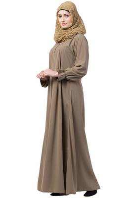Beige Color A Pleated Sleeve Abya 5