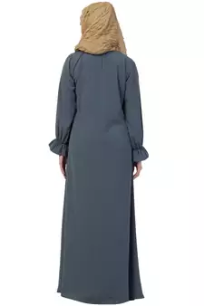 Grey Color A Pleated Abaya