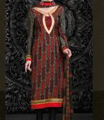 Multicolor digital print crepe salwar