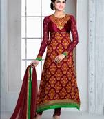 Maroon digital print crepe salwar