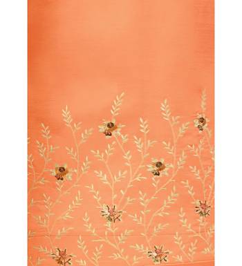 Orange Maslin Silk Embroidered Women's Unstitched Palazzo Suit 5
