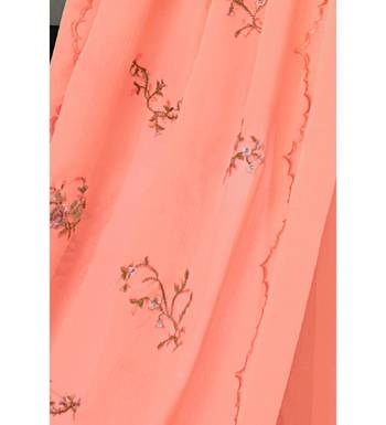 Pink Maslin Silk Embroidered Women's Unstitched Palazzo Suit 6