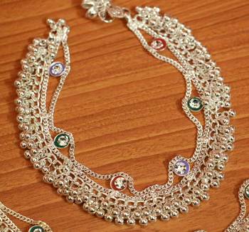 Silver Zircon       Anklets 2