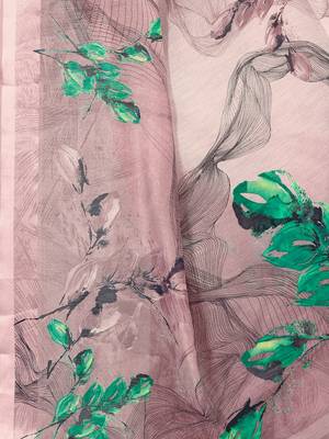 Wine printed cotton saree with blouse 4