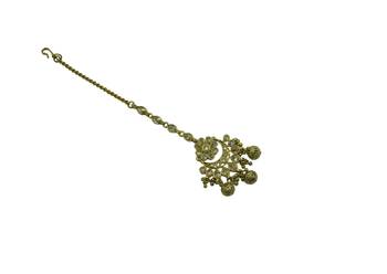 Gold cubic zirconia maang-tikka 1