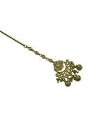 Gold cubic zirconia maang-tikka