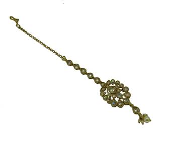 Gold cubic zirconia maang-tikka 1