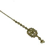 Gold cubic zirconia maang-tikka