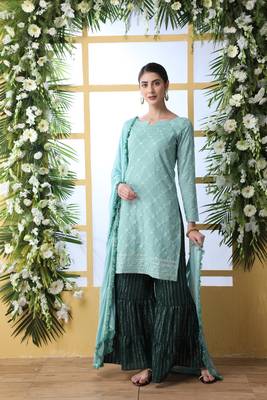 Light-Green Embroidered Cotton Salwar 1