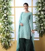 Light-Green Embroidered Cotton Salwar