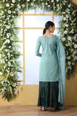 Light-Green Embroidered Cotton Salwar 2