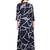 Women Navy Rayon Printed Maxi Dress