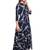 Women Navy Rayon Printed Maxi Dress