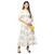 Women White Cotton Printed Maxi Dress