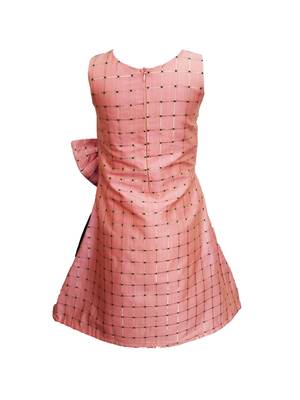 Kids Pink Cotton Silk Frock For Girls 2