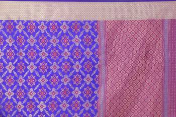 Kimisha Blue Kanjivaram Silk Border Work Kanjivaram Saree With Running Blouse 3