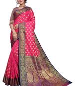 Pink Sana Silk Jacquard Work Art Silk  Saree With Jacquard Blouse